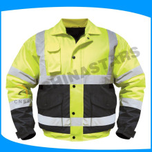Promoção ja viz jaqueta reflexiva do tráfego do revestimento para trabalhadores de estrada